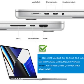 Juego de 28 piezas de 28 piezas de fundas para MacBook Pro 14/MacBook Pro 16 pulgadas, M4 M3 M2 M1 Pro/Max 2023 2021 (A2779/A2442/A2780/A2485), enchufe antipolvo para HDMI, Thunderbolt, SD, puerto de