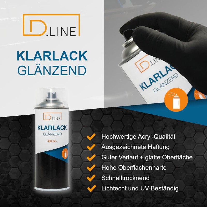 D.LINE Klarlack glänzend Sprühdose 400 ml DL 1523 - Überzugslack
