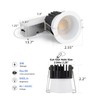 Adetu 2 Inch 5CCT Anti-Glare LED Recessed Ceiling Light with