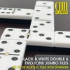 Black and White Double 6 Two Tone Jumbo Domino Tiles