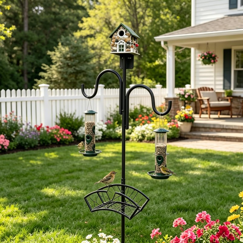 Upgraded Garden Hose Holder, Freestanding Water Hose Holder, Double Shepherds