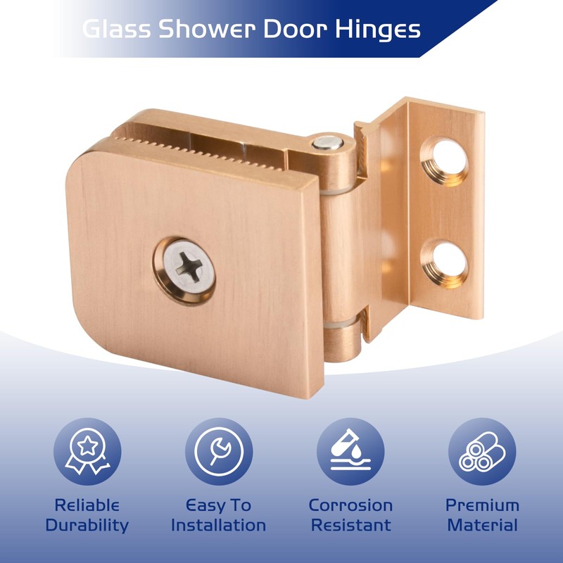 Glass Shower Door Hinges, Brushed Nickel Finish Mini Hinge Glass