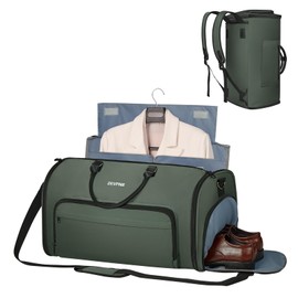 DEVPNR Garment Duffle Bag for Travel, Convertible Garment Bag for Men Women with Shoe Compartment, 3 in 1 Waterproof Carry on Garment Backpack for Bussiness Trip & Sport