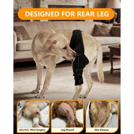 Zkacsue Dog Rear Leg Sleeve for Wound Protection & Lick Prevention - Breathable Anti-Slip Recovery Pants for Hind Leg Healing After Surgery (ACL/TPLO), Hot Spots & Lick Granulomas (M Size)