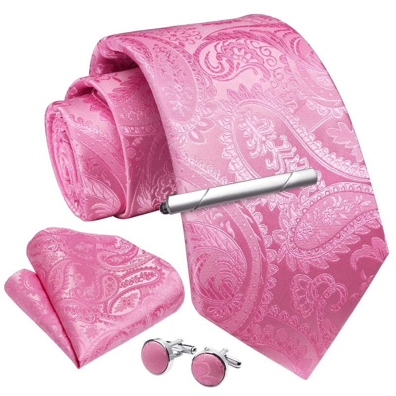 Enlision Men's Tie and Handkerchief Men's Tie Clip with Cufflinks