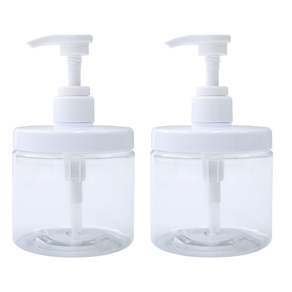 Cosywell Pump Bottle Dispenser Plastic Refillable Bottles Wide Mouth Jar