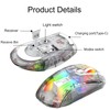 Lancoon Kabellose Gaming Maus Transparente Mechanische Maus mit 2.4G Optischem