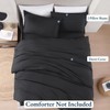 LANE LINEN Single Duvet Cover Set Black - Pre Washed