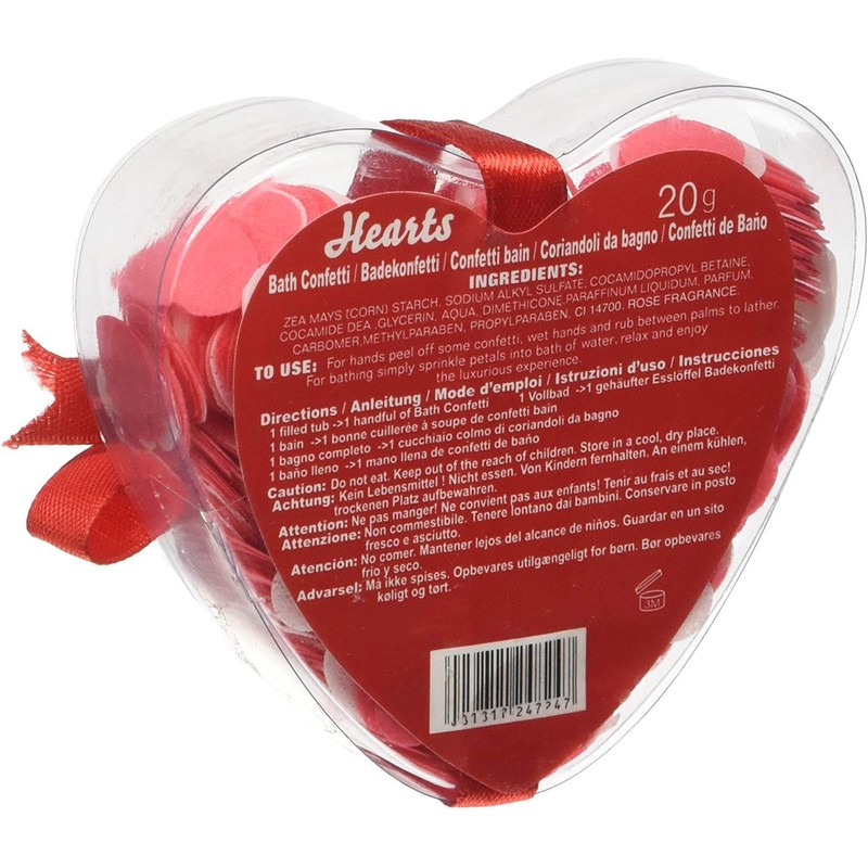3 Piece Bath Hearts with Heart Shaped Bath Confetti