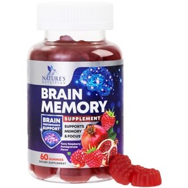 Nature's Nutrition Suplementos cerebrales para la memoria y la concentración en gomitas - Claridad cerebral con vitamina B6, B12 y fosfatidilserina - 
