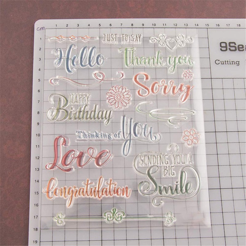 arriettycraft Hello Thank You Sorry Love Words Phrase Birthday Stamps