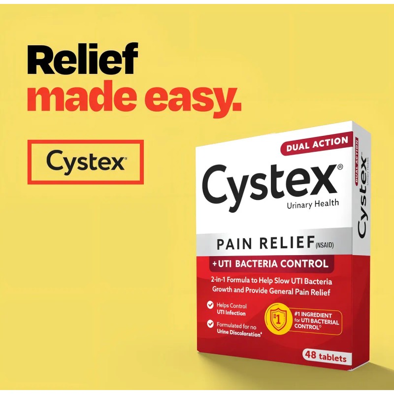 Cystex Alivio Rápido Infección Urinaria 48 Tabs Americano Sabor Sin