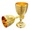REXRYZ Medieval Brass Chalice Goblet, Vintage Golden Wine Cup, King