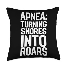 Sleep Apnea Warrior CPAP Lovers Design Funny Obstructive Sleep Awareness Apnea Warrior Throw Pillow, 18x18, Multicolor