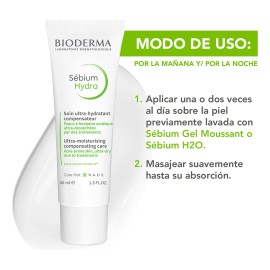 Bioderma Sébium Hydra Crema Facial, Suaviza e Hidrata Profundamente Piel Mixta, 40ml