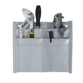 KUNN Firefighter 4-Pocket Tool Pouch Inside Turnout Coat Bunker Pocket Durable Tool Organizer Pocket with 2-Eyelet,Grey