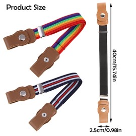 vesaneae 3 Pcs No Buckle Stretch Belt for Children, 14-22 Inch Adjustable Stretch Belt, 3 Styles Invisible Buckleless Belts for Boys and Girls Jeans Pants Dresses Skirts