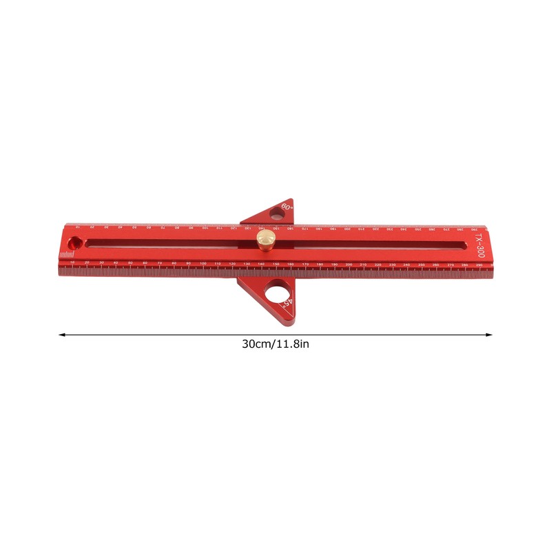 Woodworking T Track Ruler Multifunctional Aluminum Alloy Portable Wood Measuring