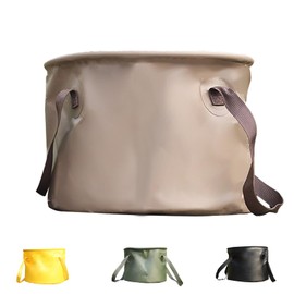 10L Khaki Foldable Bucket, Folding Bowl, Multifunctional Folding Bucket, Portable Bucket, Outdoor Folding Bowl, Sink Collapsible, Camping Bucket for Camping, Travel, Hiking and Car Washing