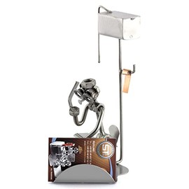 Steelman24 I Nuts and bolts sculpture Loo Man With Mobile And Business Card Holder I Handmade ornaments I Made in Germany I