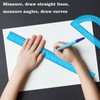 Tdfronien 2 Packs 12 Inch Plastic Ruler and 6 Inch