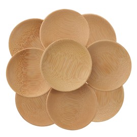 Alipis 10pcs Bamboo Mini Sauce Dish pinch prep bowls dipping sauce bowls wood dipping dish chips and salsa plate french fries dip dish mustard dish soy sauce plate appetizer tableware
