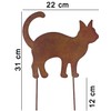 B2S BACK2SEASON Metal Stake Cat Rust Look Lawn Stake Garden