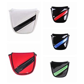Putter Cover, Headcover, Compatible with Odyssey 2 Balls, Magnetic Type, Solid Color (White (Black Line)