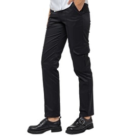 ARVIKO Women's Cargo Chef Stretch Pants Black (US, Alpha, Large, Regular, Regular, Black)