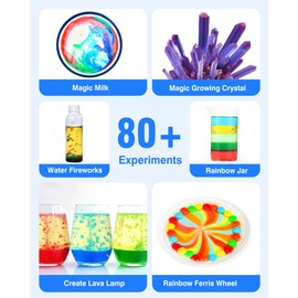 80+ Science Experiment Kit for Kids Ages 5-6-7-8, STEM Learning and Educational Toys, First Science Kit for Boys Girl Birthday Gifts