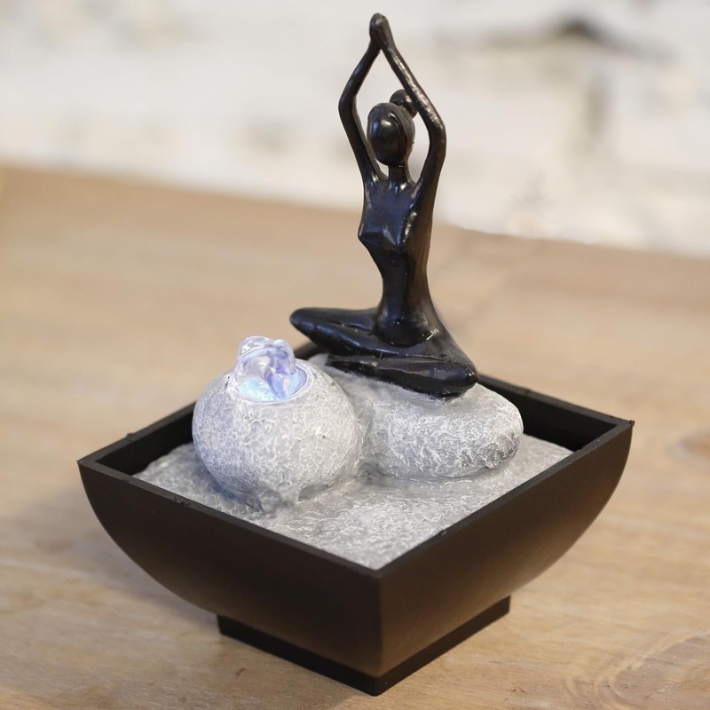 Zen'Light YOGA1 Springbrunnen Polyresin Schwarz 12 x 12 x 17