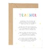 Thankyou for being my Teacher Poem A5 Card & Kraft