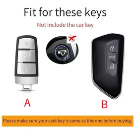 ontto Car Key Case Key Cover Fits VW ID.3 ID.4 GTX Golf 8 GTI Seat Leon MK4 Tarraco Skoda Octavia Enyaq Cupra 2020-2023 Remote Control Key Fob Leather Key Case B Blue