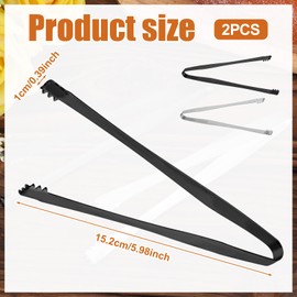 BOXOB Pack of 2 Tongs for Removing Egg Shell Fragments, 6 Inch Serrated Design Tongs Removal of Egg Shell Fragments, Stainless Steel Multi-Purpose Kitchen Tool for Cooking Food (Black, Silver)
