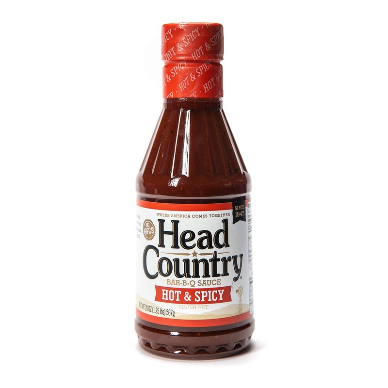 Head Country Bar-B-Q Sauce, Hot & Spicy | Soy Free,