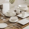 HOMBENE White Dinnerware Set 12 Piece Service for 6, Porcelain