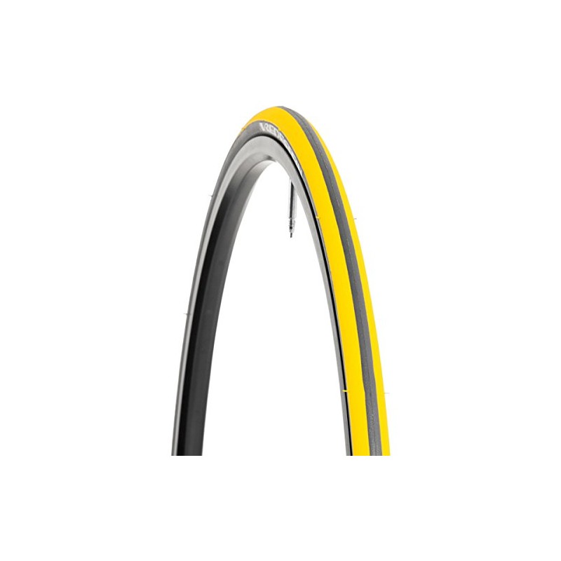 Vredestein Fortezza Tricomp Slick Bicycle Tire (Anthracite/Yellow, 700 X 23)