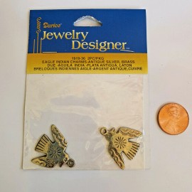 Darice EAGLE I N D I A N Silver Jewelry Pendants Charms Beads DIY Craft Tool