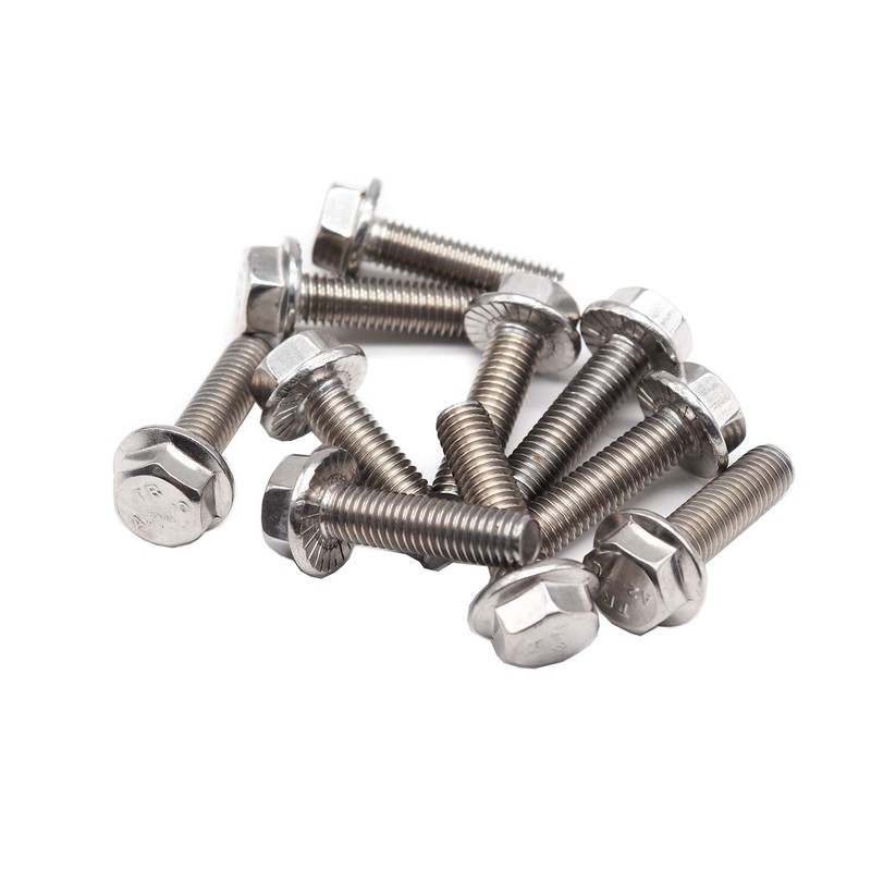 binifiMux 10pcs M8-1.25 x 35mm Serrated Flanged Hex Bolts Flange