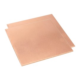 Tynulox 16 Gauge 99.9% Pure Copper Sheet, 2 Pcs (0.05" x 3.9" x 3.9") Copper Plates Brass Plates for Jewelry, Crafts, Repairs, Electrical