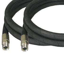 Apache 98398250-C 3/8 Inch x 96 Inch Lightweight Hydraulic Hose with Fittings, Male x Male Assembly, Black (2 Pack)