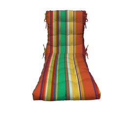 RSH DECOR: Tufted Chaise Lounge Seat Cushion | 72” x 22” | All-Weather Spun Fabric | Water and Fade-Resistant | Outdoor Chair Cushion for Patio Furniture | Bright Colorful Stripe