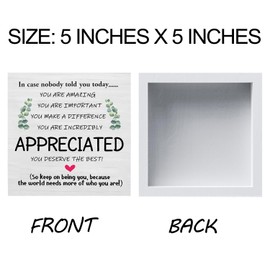 Hiagkmet Thank You Gifts for Women Men,Funny Home Office Decor Wooden Box Sign,Appreciation Inspirational Gift Ideas for Coworkers Friend