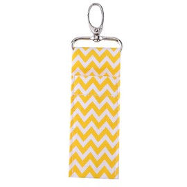 ANKROYU 6Color Lipstick Holder Keychain, Wave Pattern Lip Balm Chapstick Pouch Strap Key Ring Bag for Travel Accessories(Navy Blue)