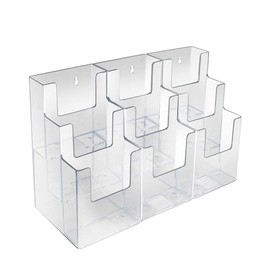 Azar Displays 252817 252817Three-Tier Nine Trifold Brochure Holder, 3 Tier 9 Pocket, Clear, 2 Count