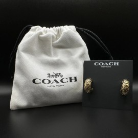 Coach Quilted Signature Thick Hoop Earrings | Giftable, New | Full Packaging