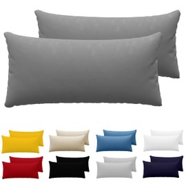 Dreamzie Pillowcases, 40 x 80 cm (Set of 2), 100% Jersey Cotton, 150 g/m², Anthracite, for 40 x 80 cm Cushions, Resistant and Hypoallergenic
