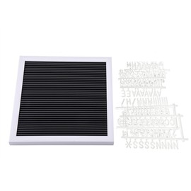 Letter Board, 25cm*25cm Message Plastic Letter Board Sign Black‑white Matching Board Changeable Letters Numbers Home Room Decor (02)