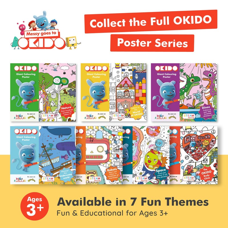 Messy goes to OKIDO - Dinosaur Colouring Sheets for Kids