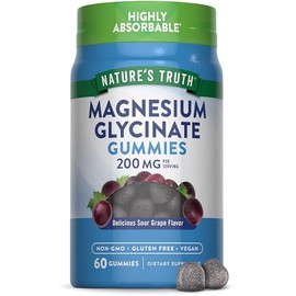 Natures Truth Glicinato de Magnesio 200 mg 60 Gomitas Sabor Uva Veganas Sin OMG Sin Gluten                                                            